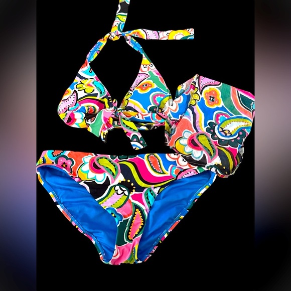 Bleu Rod Beattie Ruched Back Low-Rise Bikini set from Go for Bold 3 piece - Picture 1 of 10